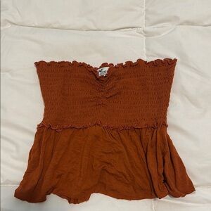 Rust Orange Strapless Top